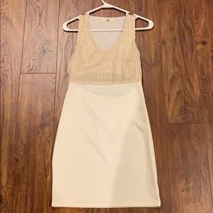 White and Gold Mini Dress